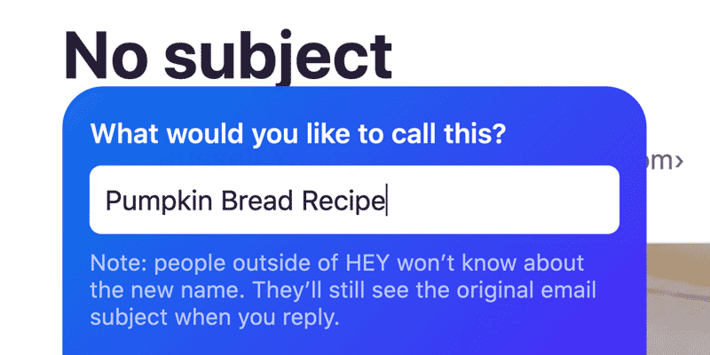 renaming a subject line